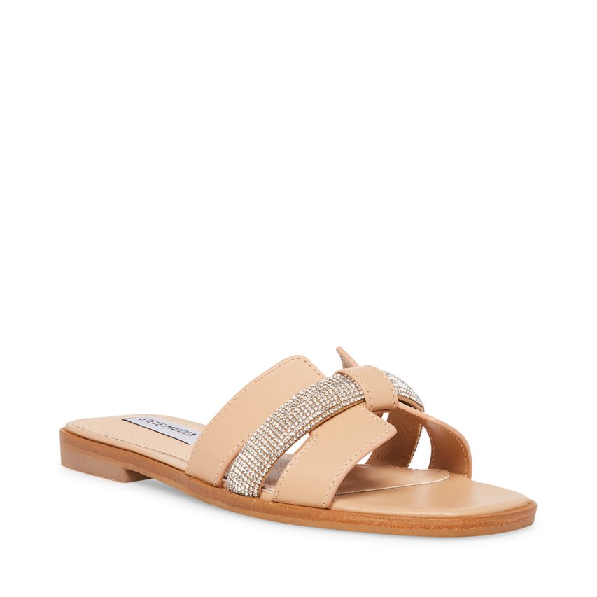 Sandalias de Diapositivas Steve Madden Holli Cuero Mujer Beige | ES KF3S89